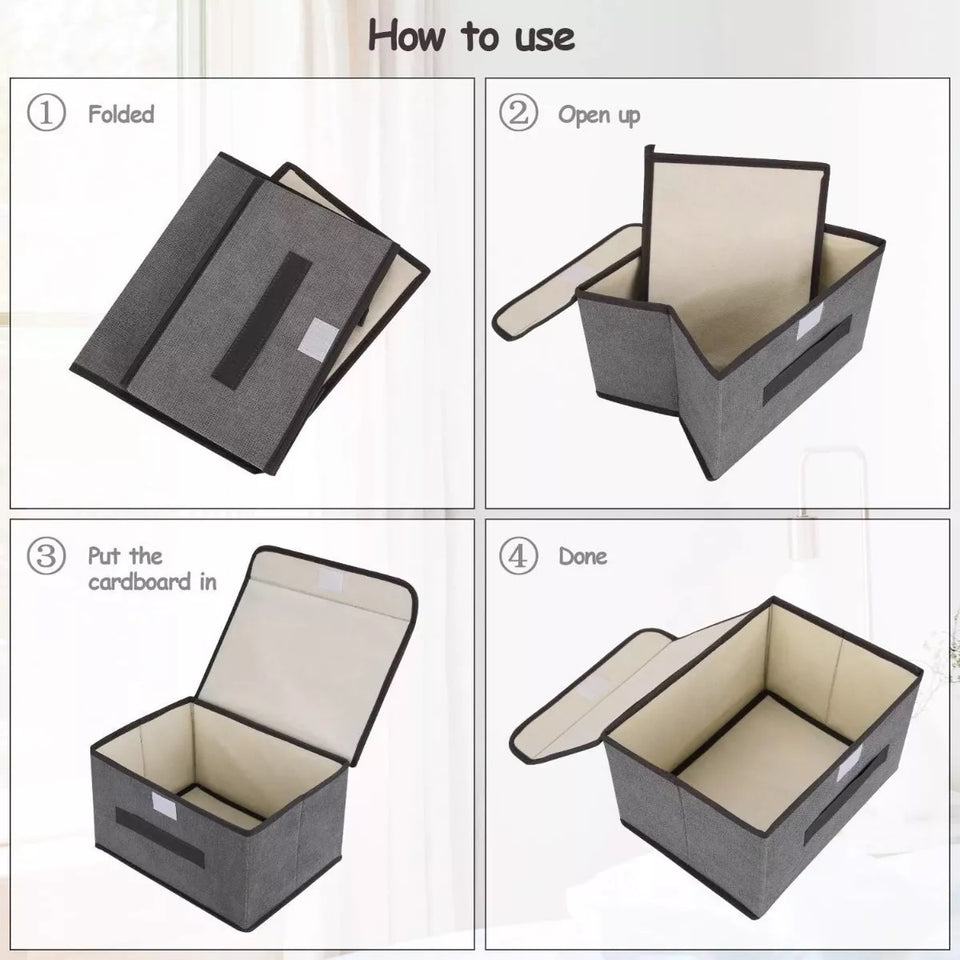 CAJA  ORGANIZADORA EN TELA X 3 UNIDADES