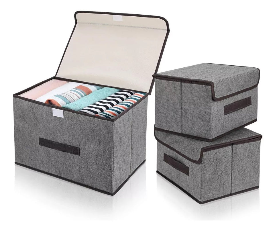 CAJA  ORGANIZADORA EN TELA X 3 UNIDADES