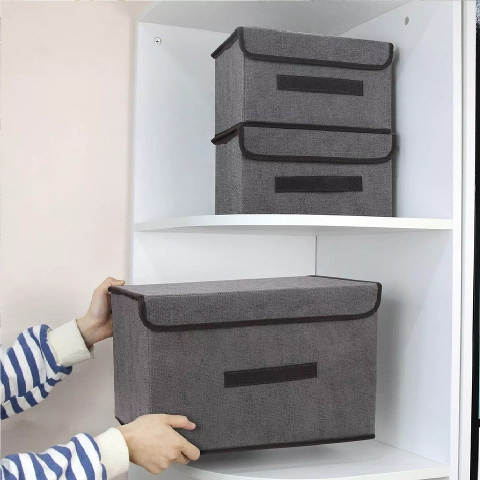 CAJA  ORGANIZADORA EN TELA X 3 UNIDADES