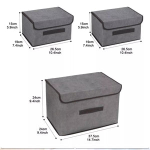 CAJA  ORGANIZADORA EN TELA X 3 UNIDADES