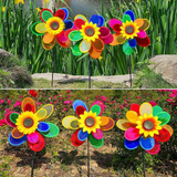 Girasol molino de viento para jardines (3 Girasoles)