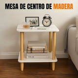 Mesa de Centro de Madera de Doble Nivel