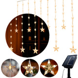 Cortina de Estrellas Navideñas con Energía Solar – 3 m x 90 cm