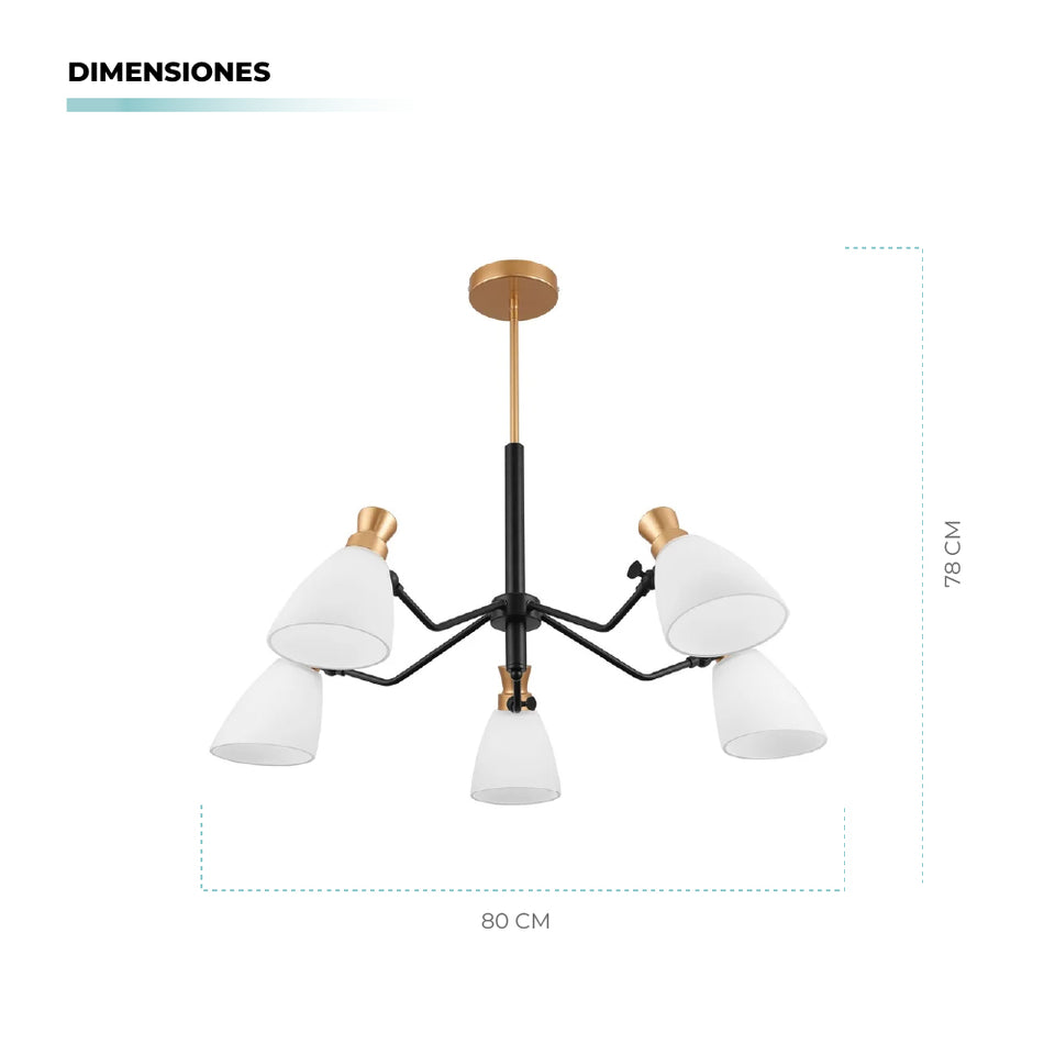 💡 Lámpara Colgante Spider 5 Luces E14