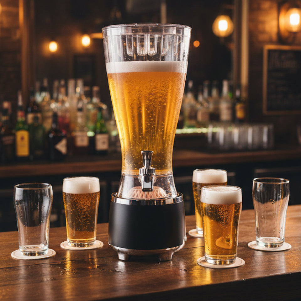 Torre Dispensadora de Cerveza con Parlante Bluetooth e Iluminación LED