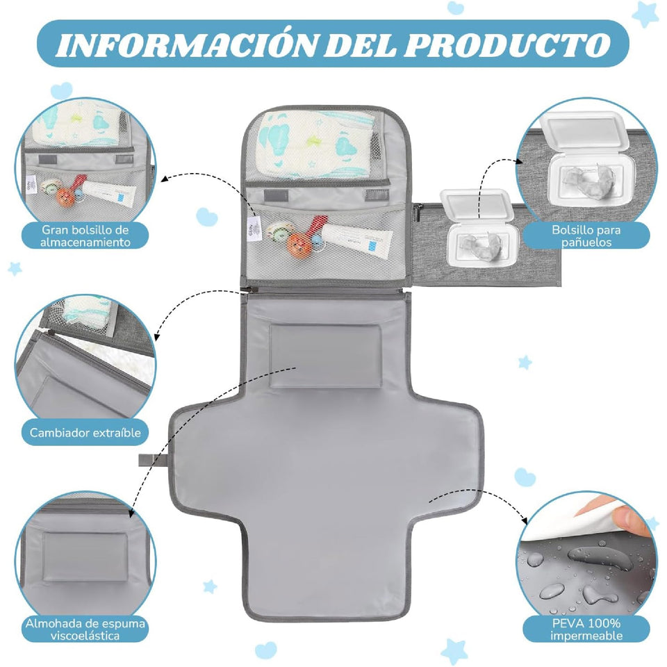 Cambiador de Pañales Plegable Portátil