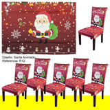 SET MANTEL +  6 FUNDAS  SILLA NAVIDEÑAS