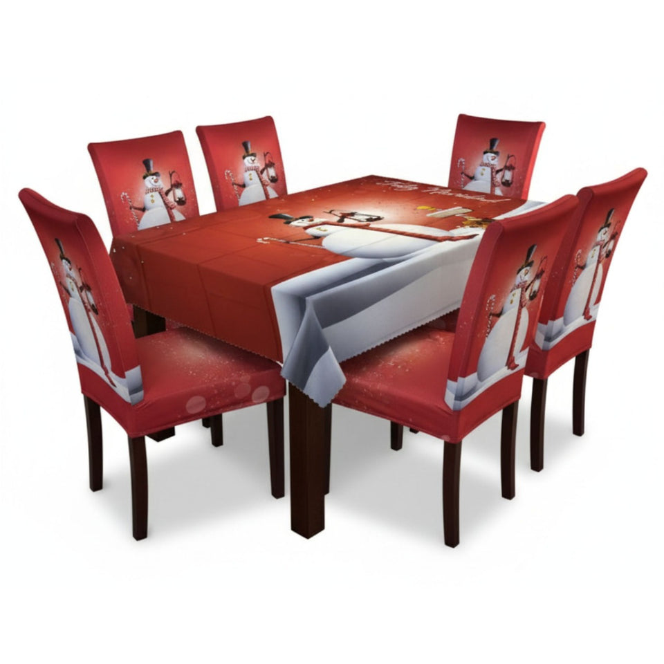 SET MANTEL +  6 FUNDAS  SILLA NAVIDEÑAS
