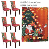 SET MANTEL +  6 FUNDAS  SILLA NAVIDEÑAS