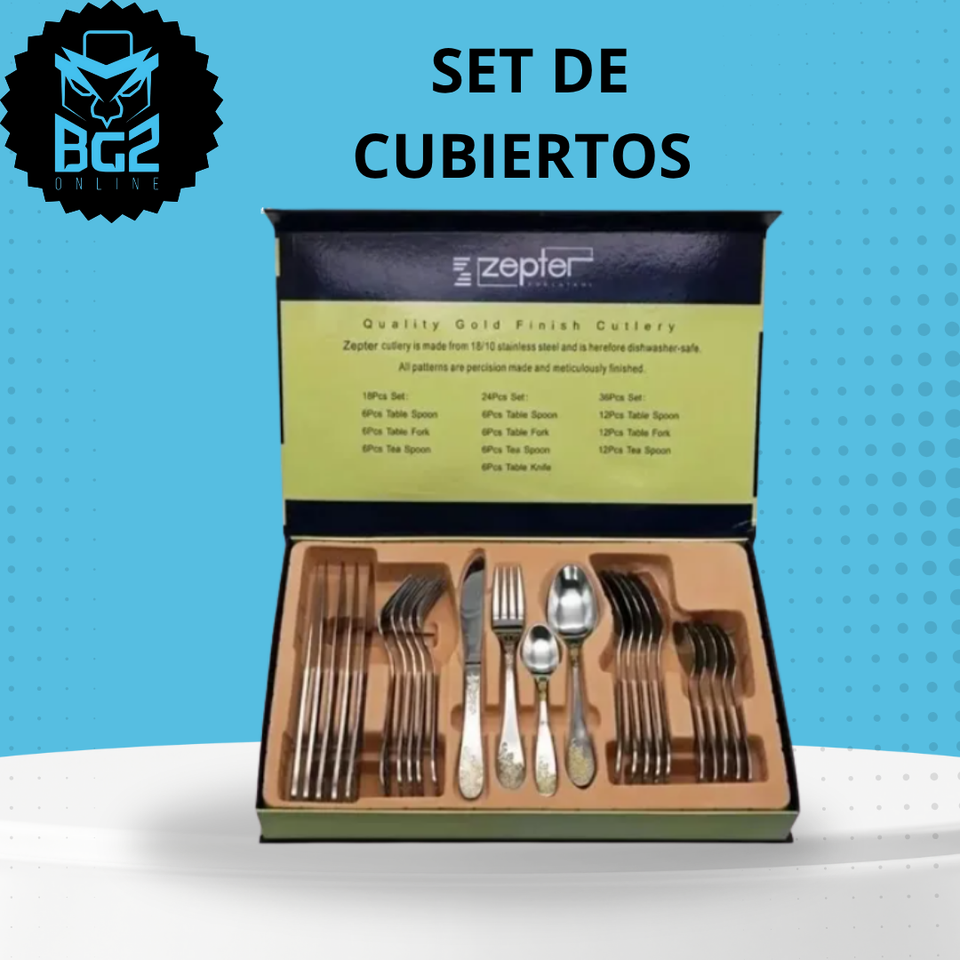 Set de Cubiertos Dorados para 6 Puestos