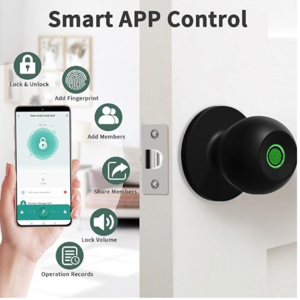 🔐 Cerradura Inteligente Tipo Perilla – Seguridad y Comodidad en un Solo Toque