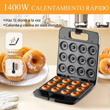🍩 Máquina para 12 Mini Donas 1400W Antiadherente