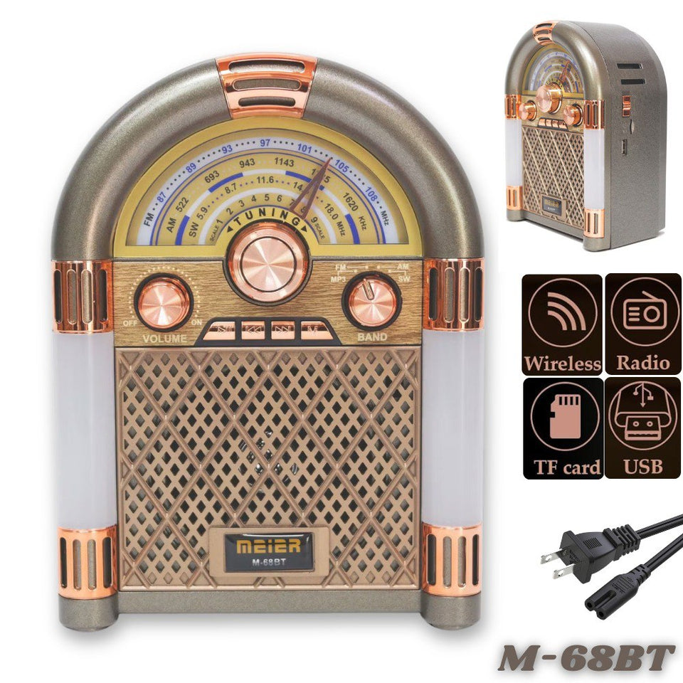 🎵 RADIO ROCKOLA PARLANTE RETRO M-68BT