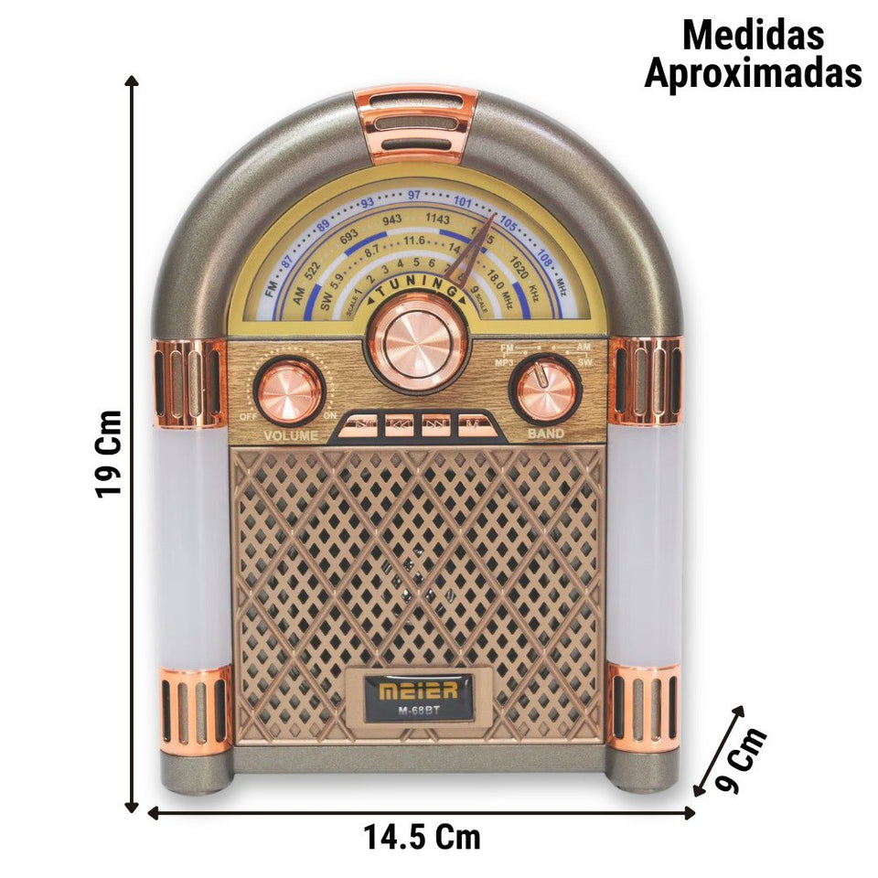 🎵 RADIO ROCKOLA PARLANTE RETRO M-68BT
