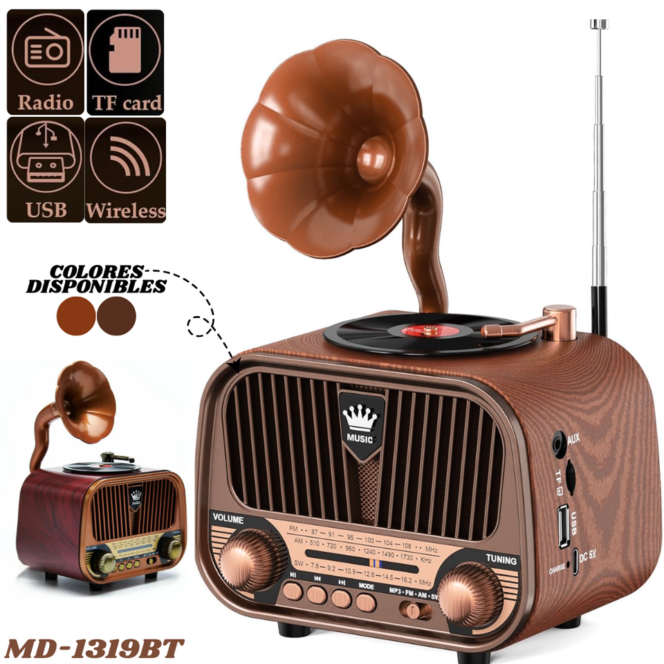 📻 RADIO PARLANTE RETRO VINTAGE MD-1319BT