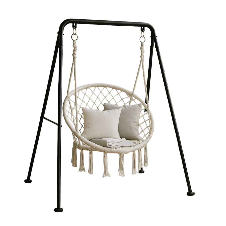 Silla Hamaca Colgante con Soporte Metálico