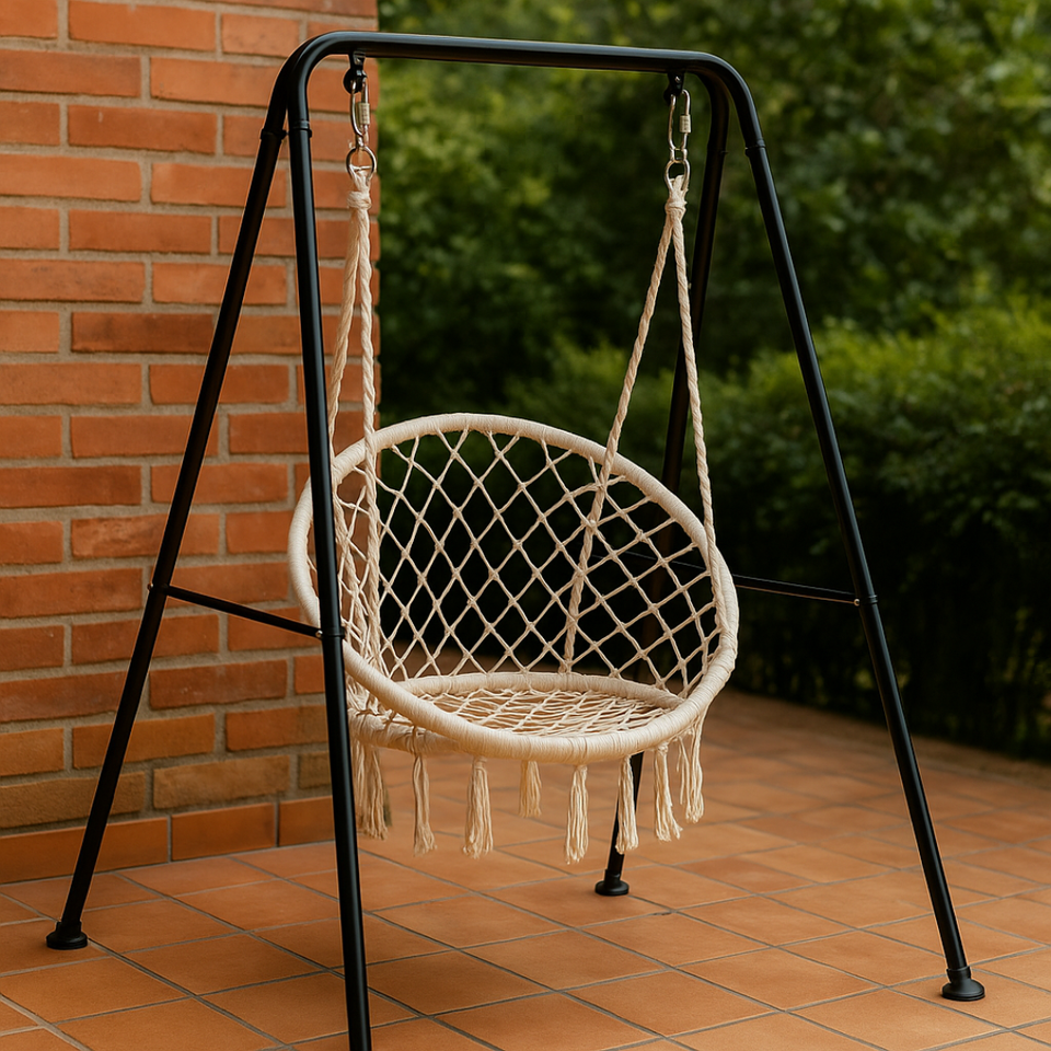 Silla Hamaca Colgante con Soporte Metálico
