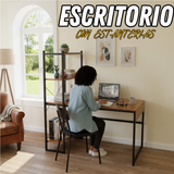 🖥️ Escritorio con Estanterías de Madera