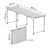 Mesa Plegable Portátil 180 x 60 cm
