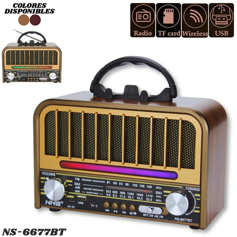 📻 RADIO PARLANTE RETRO VINTAGE NS-6677BT