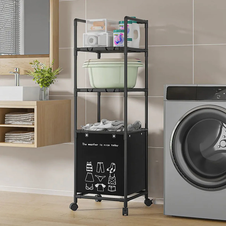 🧺 Estante Organizador con Cesto para Ropa Sucia