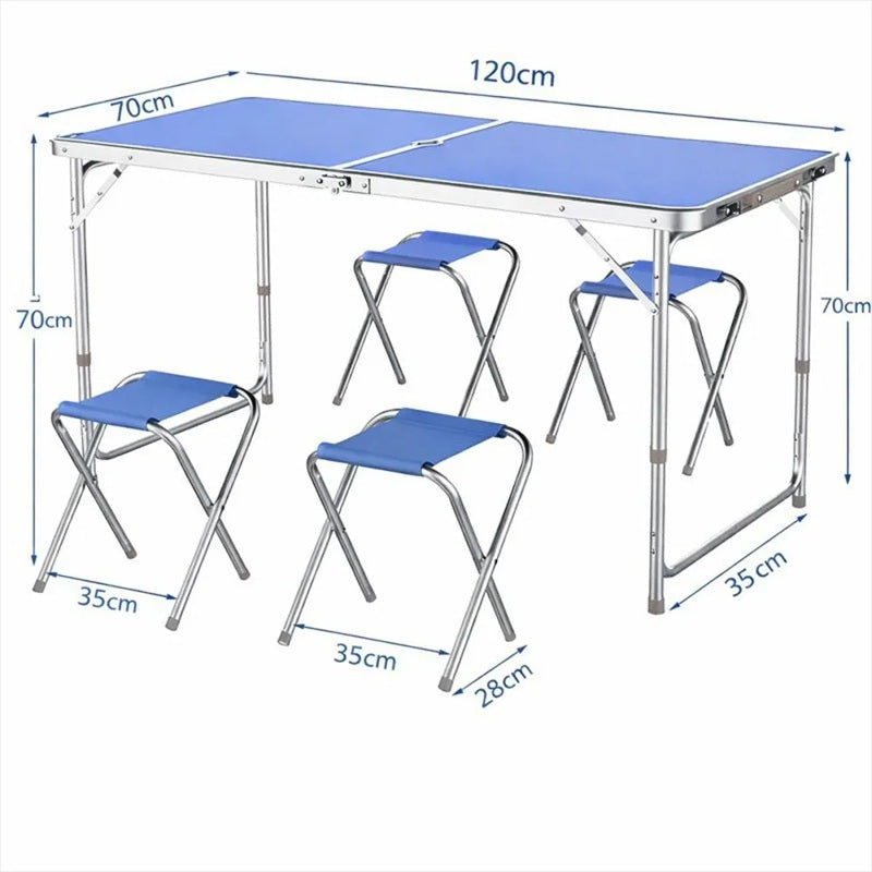 🏕️🪑 MESA PLEGABLE PORTÁTIL CON 4 SILLAS *
