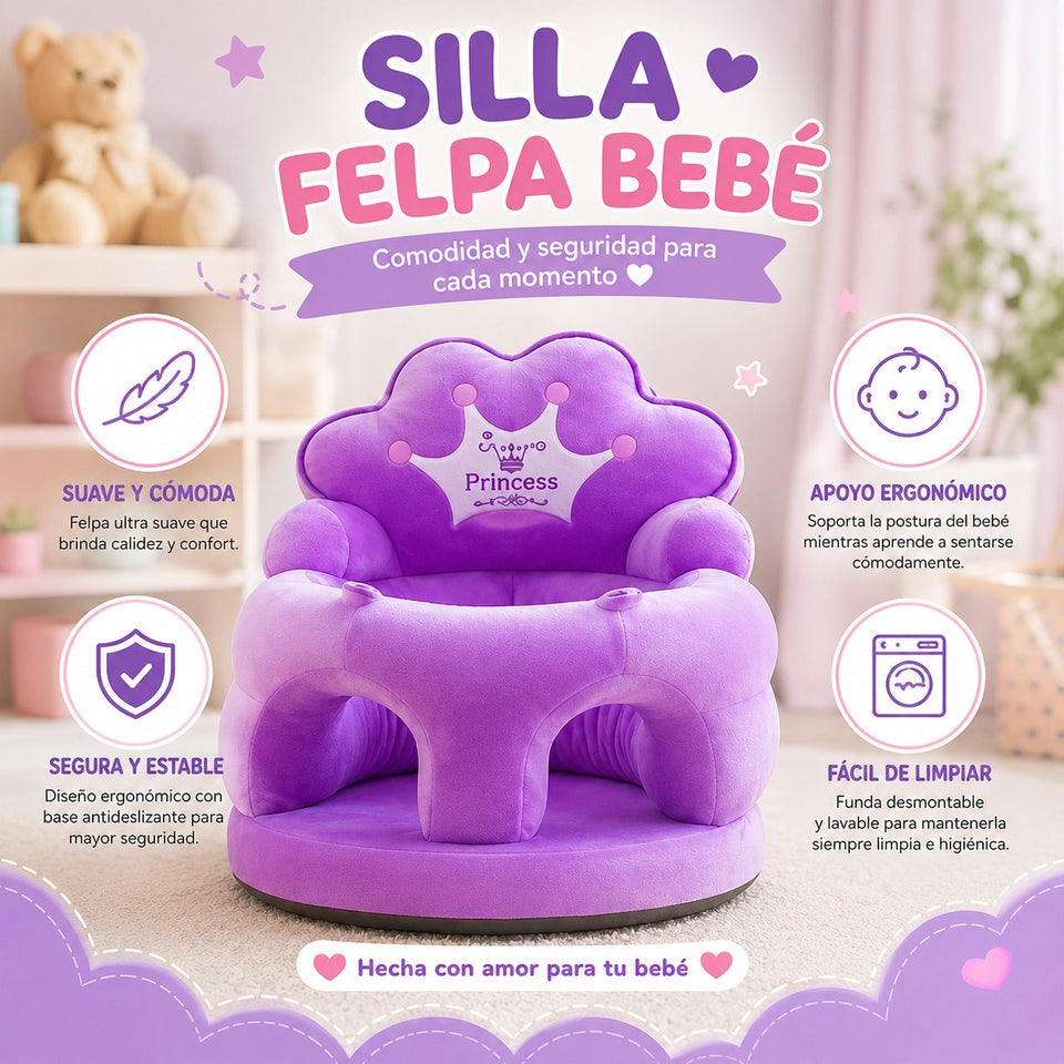 👶💜 COJÍN ESTABILIZADOR PARA BEBÉ NIÑA MORADO REINA