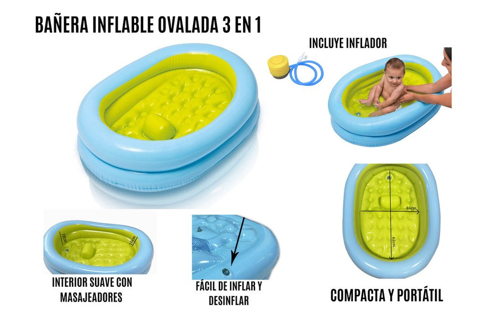 🛁 TINA PARA BEBÉ INFLABLE PLEGABLE