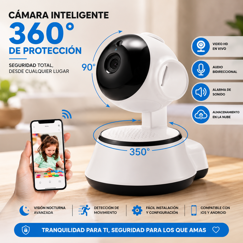 📹 CÁMARA IP DE SEGURIDAD INTELIGENTE WIFI V380