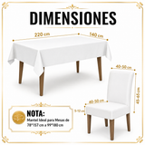 🍽️ COMBO MANTEL IMPERMEABLE + 6 FUNDAS PARA SILLAS DE COMEDOR