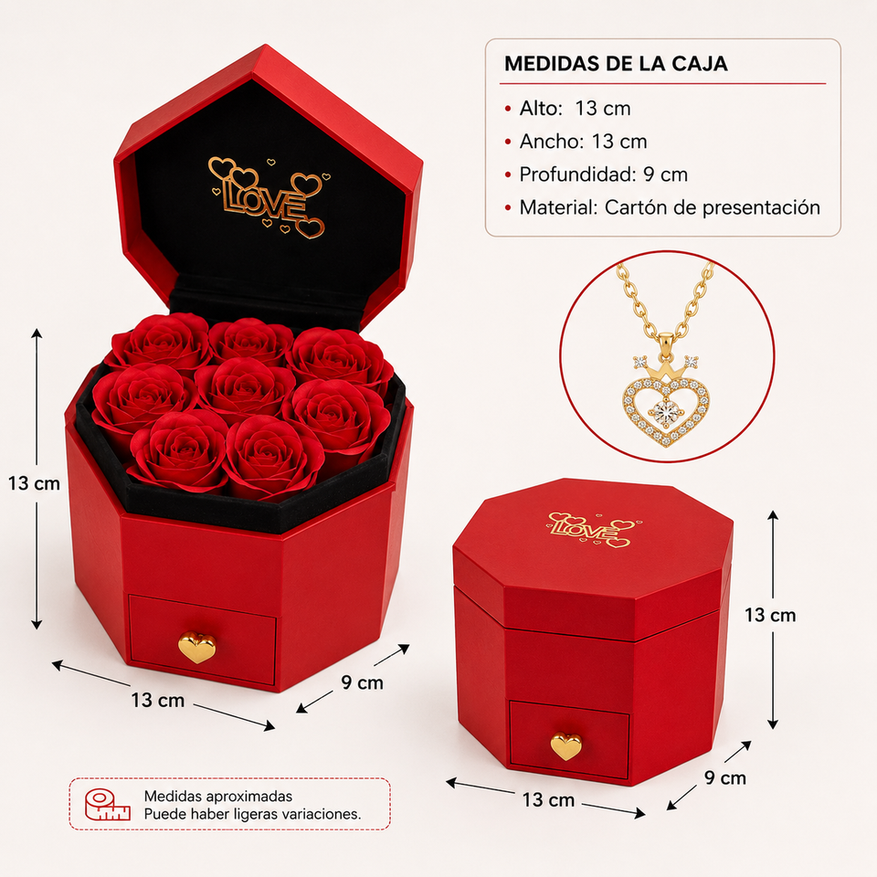 🎁 DETALLE FLOR Y COLLAR CORAZÓN 💖