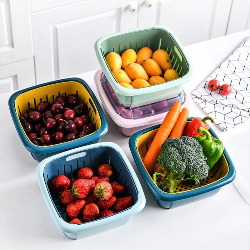 SET DE 3 CESTAS DE CONSERVACION FRUTAS Y VERDURAS