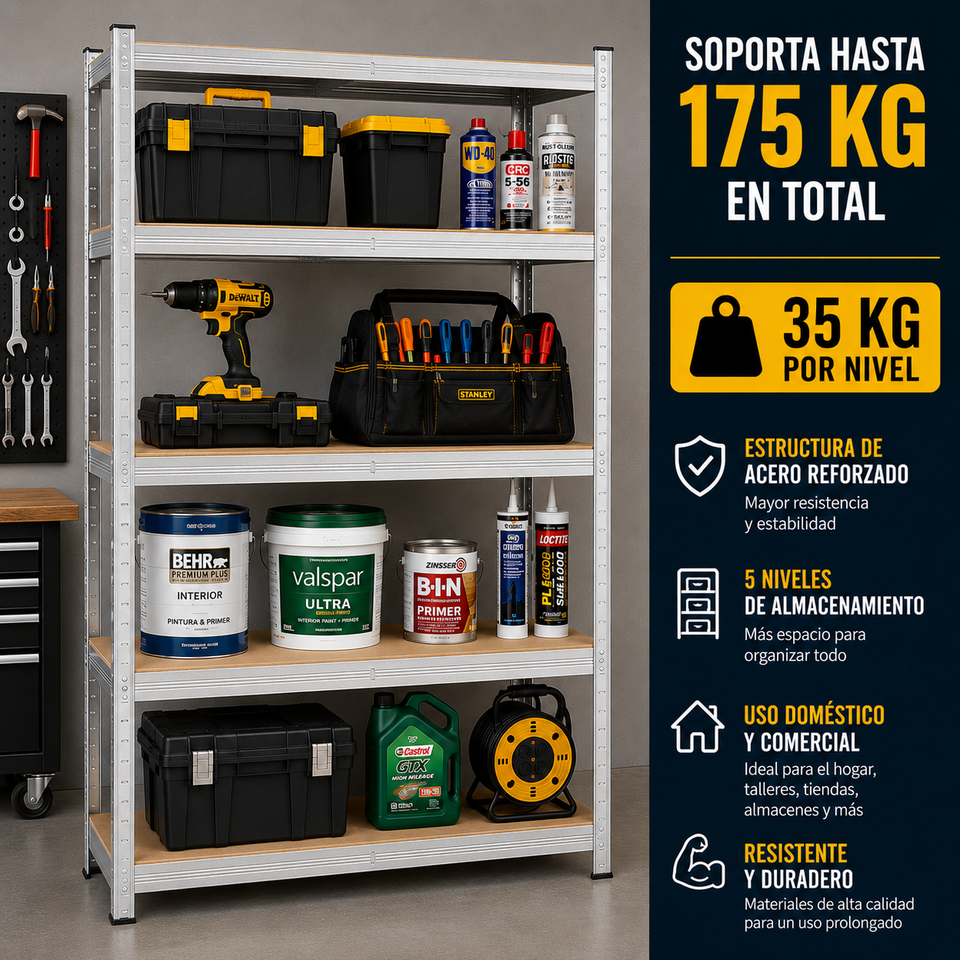 Estante Organizador Metálico de 5 Niveles