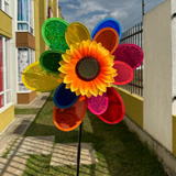 Girasol molino de viento para jardines (3 Girasoles)