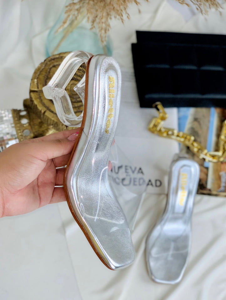 TACONES  CORAZON CRISTAL