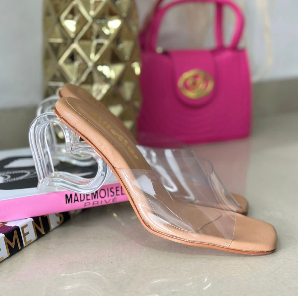 TACONES  CORAZON CRISTAL
