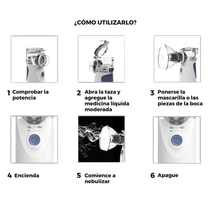 NEBULIZADOR PORTÁTIL RECARGABLE USB