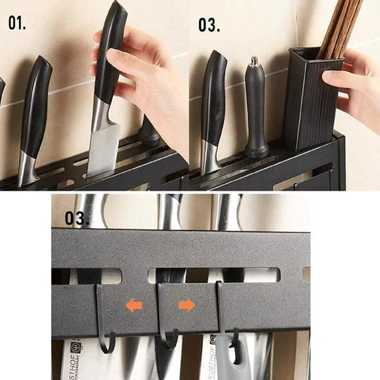 Organizador utensilios de cocina en pared