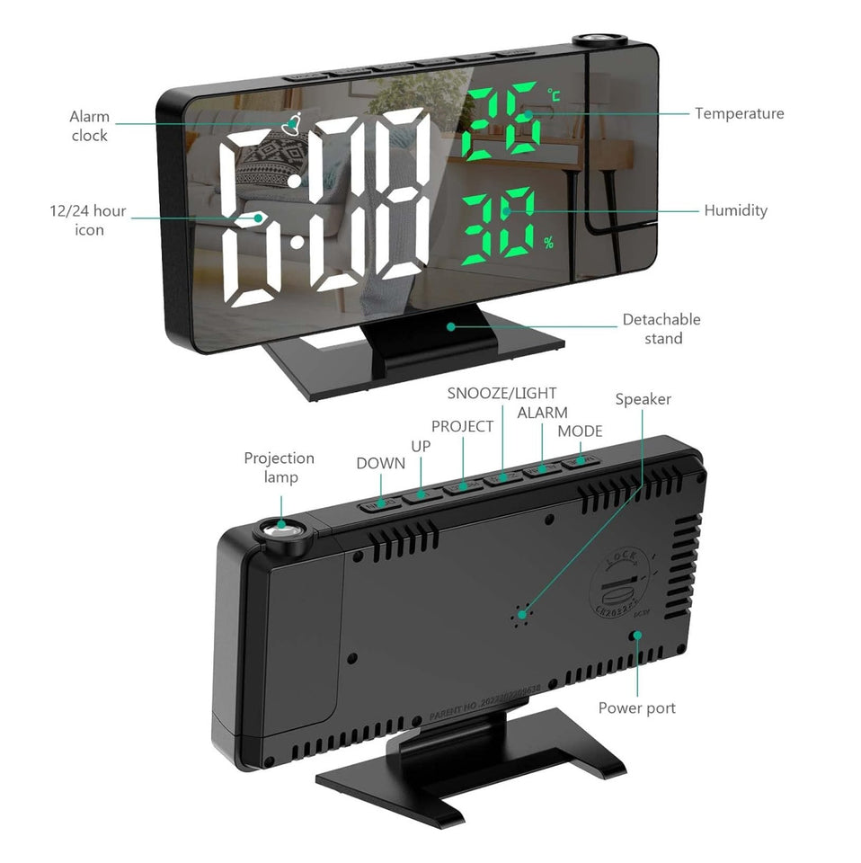 Reloj despertador proyector
