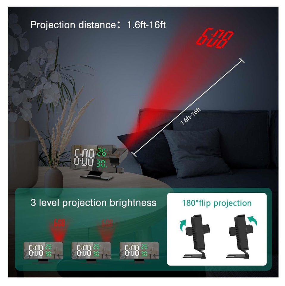 Reloj despertador proyector