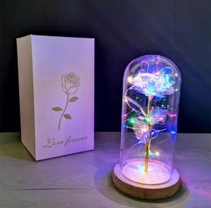 LAMPARA VIDRIO ROSA