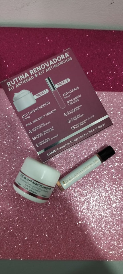 SET CREMA ANTIEDAD + ROLL ON ANTIOJERAS