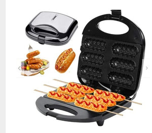 Máquina Eléctrica Multifuncional para Gofres, Perritos Calientes, Mini Muffins y Más