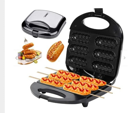 Máquina Eléctrica Multifuncional para Gofres, Perritos Calientes, Mini Muffins y Más