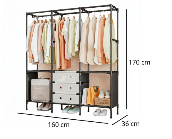 👕 ROPERO ARMABLE 3 CUERPOS TIPO CLÓSET PERCHERO