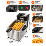 🍟🔥 FREIDORA ELÉCTRICA PROFESIONAL 3L A 6L – 1400W