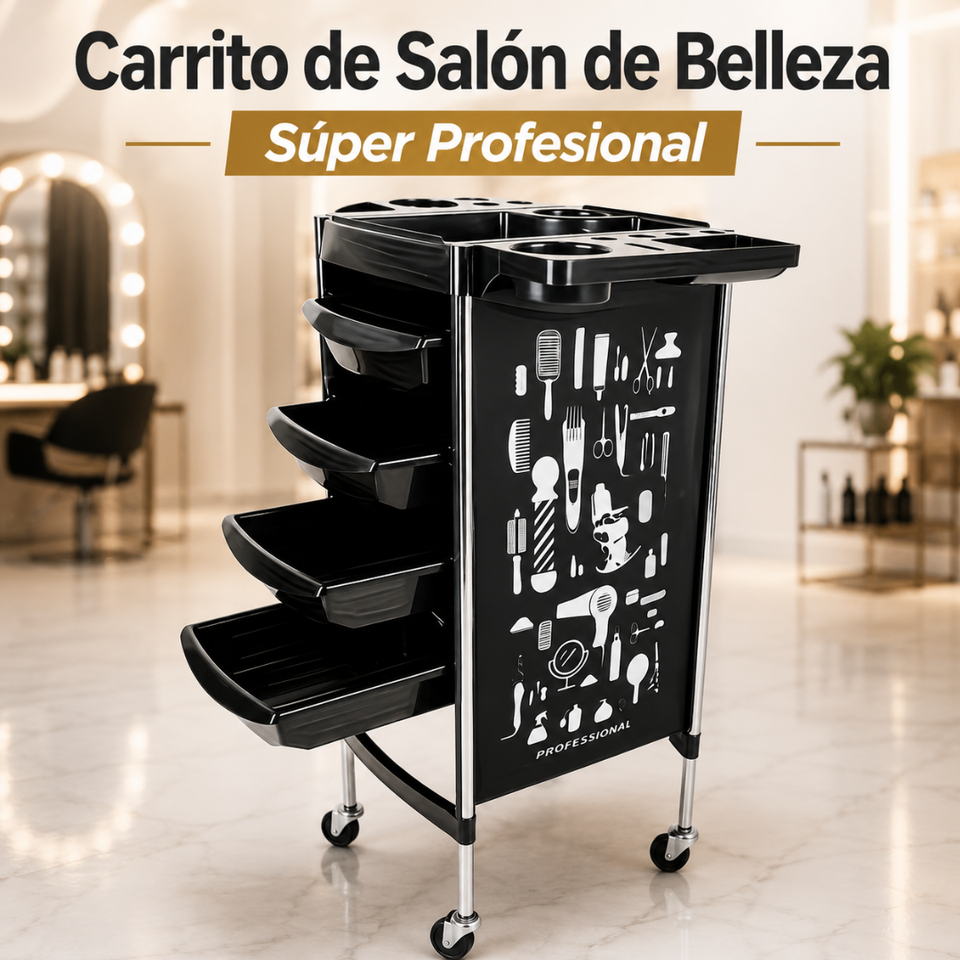💇 CARRITO PROFESIONAL PARA SALÓN CON 4 CAJONES