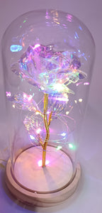 LAMPARA VIDRIO ROSA