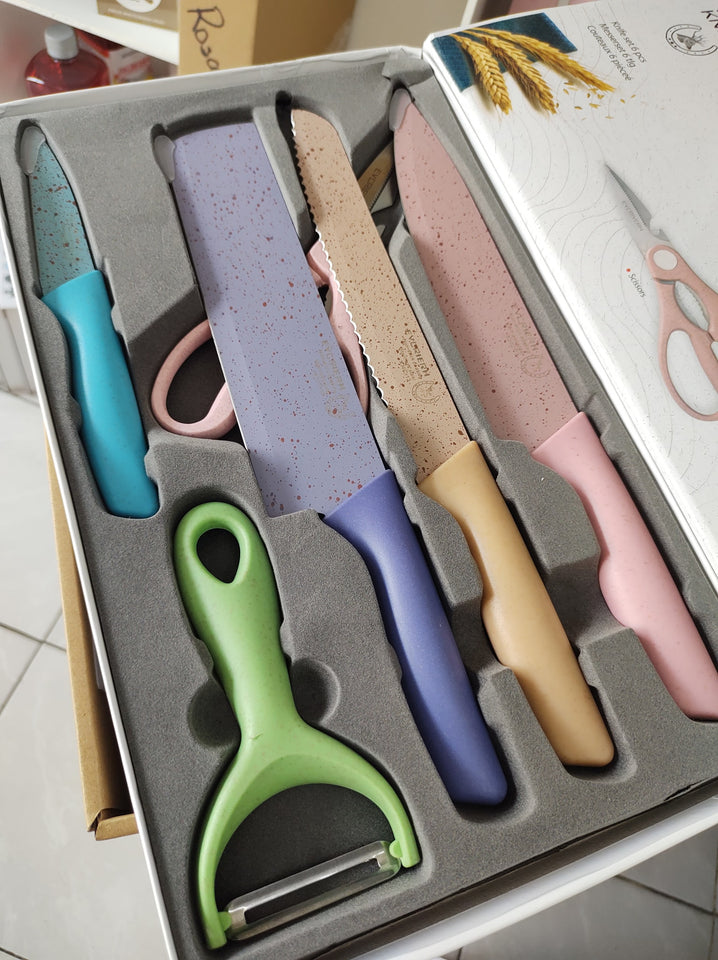 Set De Cuchillos Colores Pastel