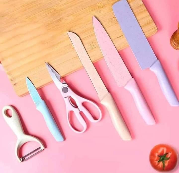 Set De Cuchillos Colores Pastel